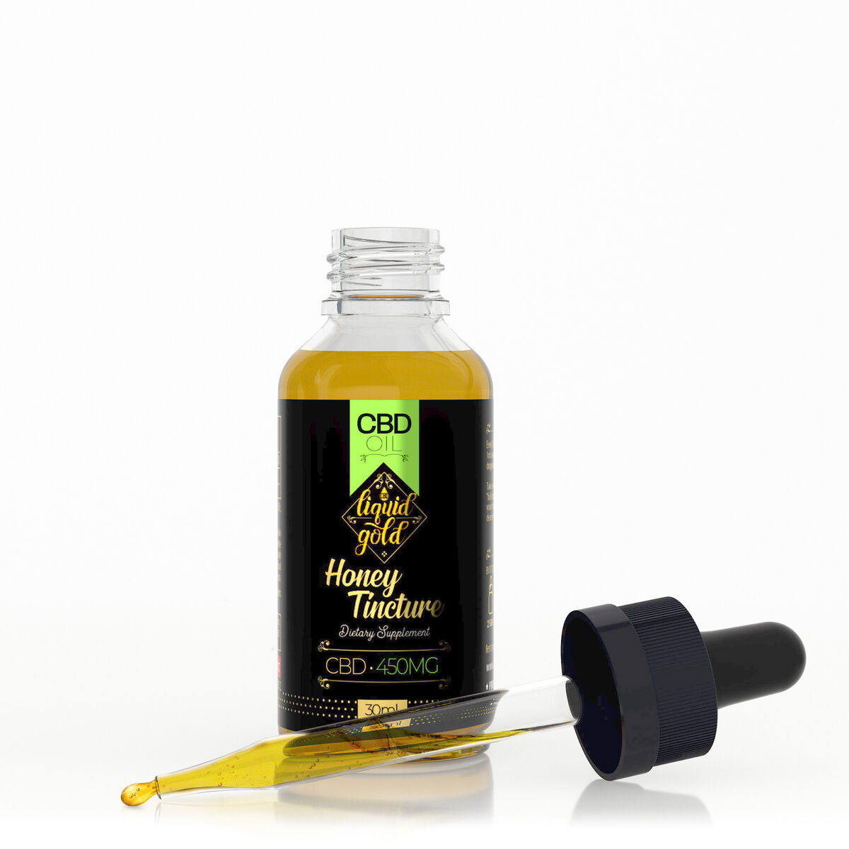Liquid Gold CBD Oil Honey Tincture dropper